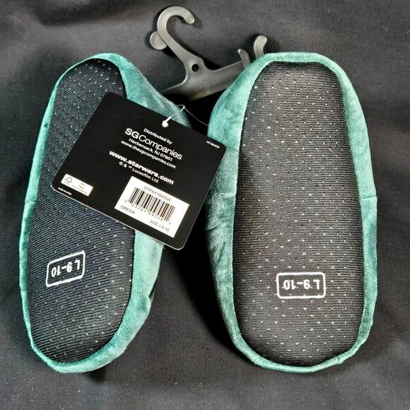 Star Wars Mandalorian Boba Fett Kids Sz 9/10 Slippers Green Red Gripper Shoes - Picture 4 of 6